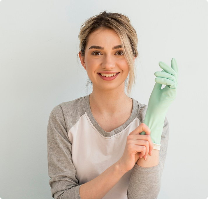 Hjælper klar til vinduesvask